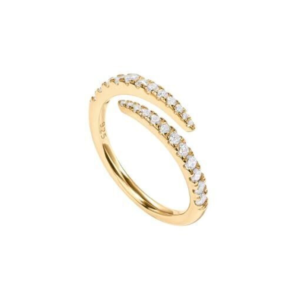 8794 18K Gold Vermeil Cubic Zirconia Open Twist Eternity Band Yellow Gold
